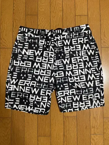 NEWERA 로고 팬츠 블랙/화이트 사이즈 L
