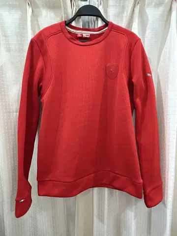 레어 페라리 PUMA Ferrari 엠블럼 부착 레드 맨투맨 L