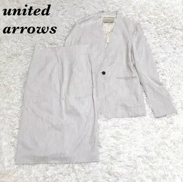 [새상품급] UNITED ARROWS 스커트 수트 노카라 셋업 그레이