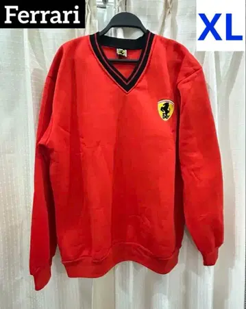 초레어 Ferrari V넥 트레이닝복 XL 빨간색