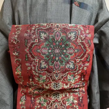 순수 실크 화문 직조 나고야 오비(약 24cm) (510)