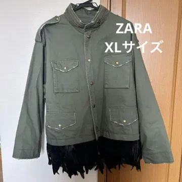 [ 익명 배송 ] ZARA 깃털 달린 밀리터리 자켓 XL 사이즈