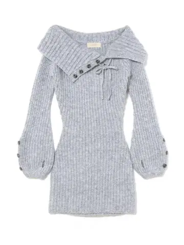 Amari ribbon mini dress Gray