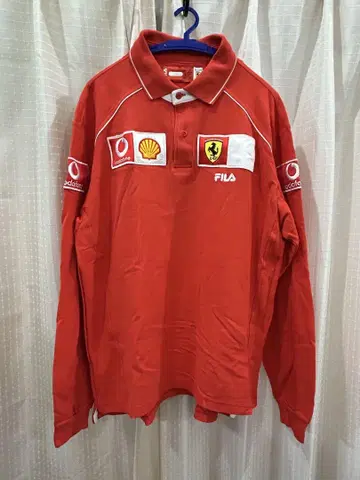 레어 페라리 FILA Ferrari 피케 셔츠 L 사이즈 빨간색