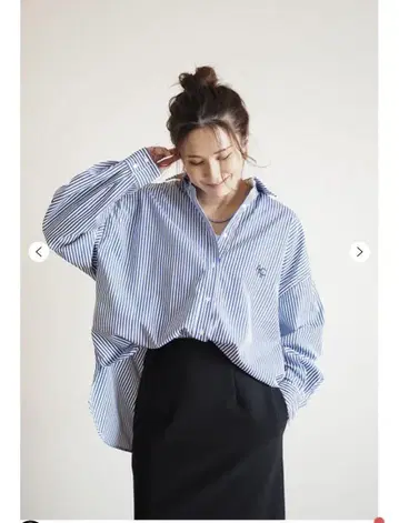 ANIECA 아니카 스트라이프 오버 사이즈 셔츠 시착만 한 상품