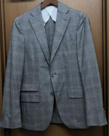 플라티나 콤마 그레이 체크 무늬 테일러드 자켓 미사용 새상품 모 100%