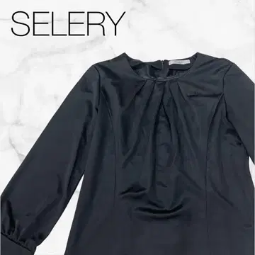 [셀로리] 상의 셔츠 블랙 긴팔 U넥 뒤 지퍼 메이드 인 재팬