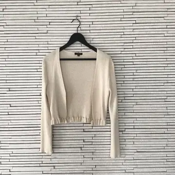 TOCCA 베이지 리브 크롭 가디건 M