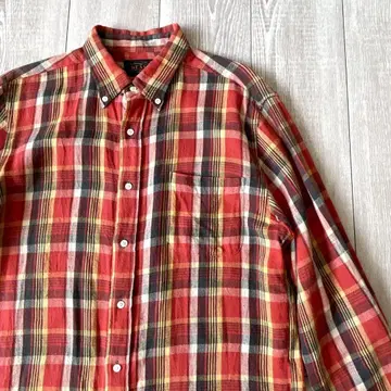 BEAMS PLUS 마드라스 체크 긴팔 셔츠 남성용 M 일본제