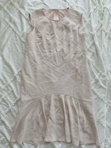 Rene 핑크 베이지 슬리브리스 플레어 원피스