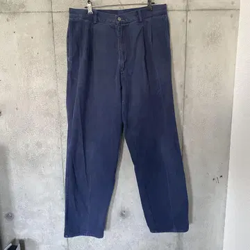 PENDLETON 코튼 100% 투 턱 팬츠 네이비 W35