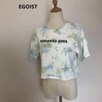 NAUGHTY GIRL 타이다이 크롭 T셔츠