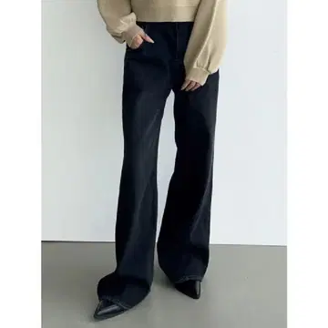EMODA 루즈 와이드 하이웨스트 청바지