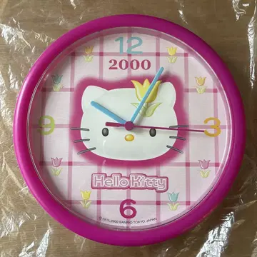 [새상품] 헬로키티 오리지널 벽걸이 시계 헤이세이 레트로 2000년 튤립