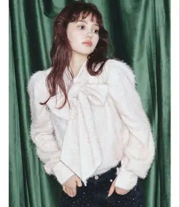 lily brown 보타이 리본 블라우스 핑크 페더