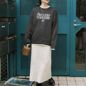 [ FREAK'S STORE ] 새상품 라메 페더 스커트/니트 스커트