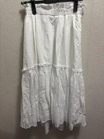 택 포함 새상품 RE.VEROFONNA 화이트 레이스 롱 스커트