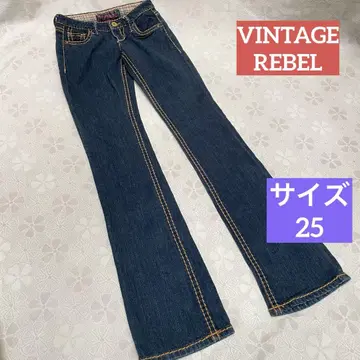 VINTAGE REBEL 데님 청바지 스티치 인디고