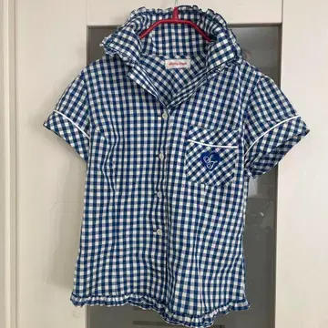 셜리 템플 깅엄 체크 블라우스 블루