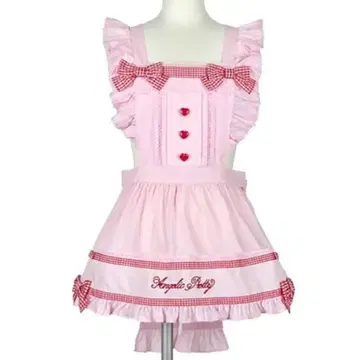 Angelic Pretty Fancy Ribbon 에이프런 빨간색 핑크