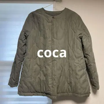 coca 코카 퀼팅 코트 카키