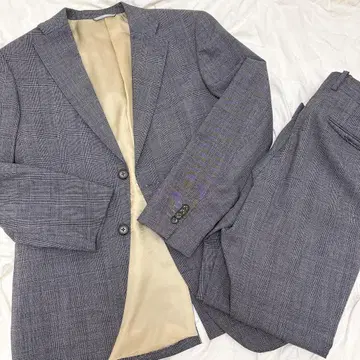 아자부 테일러 체크 무늬 비즈니스 정장 셋업