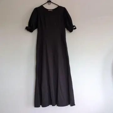 Ray BEAMS 블랙 롱 원피스 반팔