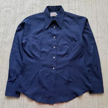 70s HbarC LONGTAIL 웨스턴 셔츠 네이비