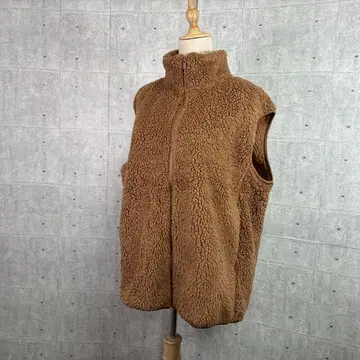 1600 UNIQLO 유니클로 브라운 플리스 베스트 지퍼 달린 XL