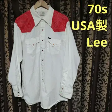 레어 70s USA제 Lee 웨스턴 셔츠 뒷면 자수 사이즈 XL