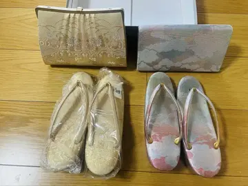 4점 일본 의류용 백과 일본 나막신 세트