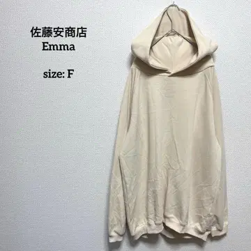 사토 야스 상점 Emma 에마 풀오버 후드티 빅 실루엣 베이지