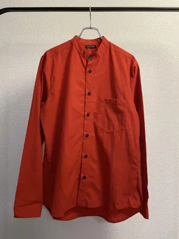 FRANK LEDER 밴드 카라 셔츠 레드