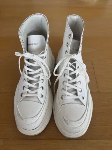 Alexander McQueen 하이컷 스니커즈 화이트 42