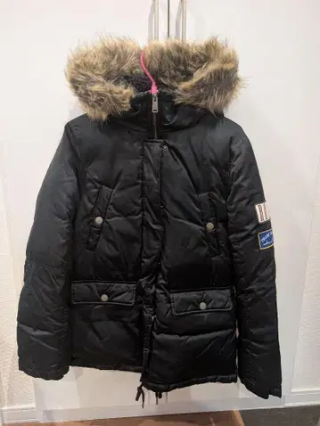 ROXY 다운 자켓 블랙 퍼 포함