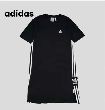 adidas 티 드레스 원피스 T셔츠 원피스 튜닉 블랙