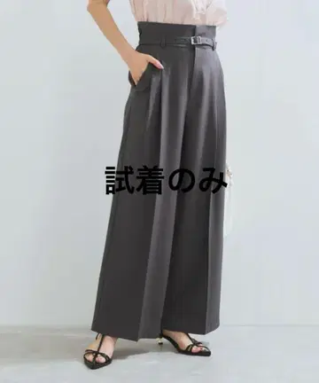 VIS 벨트 디테일 턱 와이드 슬랙스 팬츠 차콜 SS