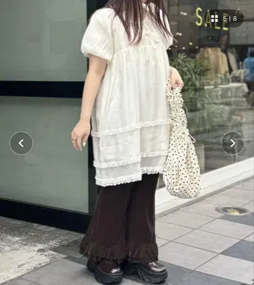 w closet [ 25AW ] 레이스 프릴 미니 원피스