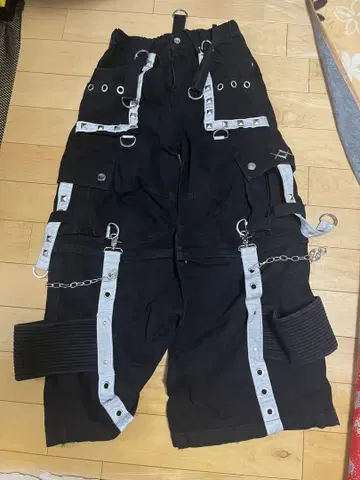 [ REFLEM ] 2WAY 와이드 데님 카고 팬츠