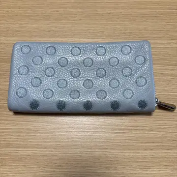 도트 무늬 장지갑 라이트 그레이
