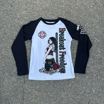 00s y2kt 셔츠 헤이세이 grunge 롱t 일본풍 패턴