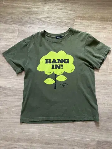 크롭 BEAMS T셔츠 HANG IN 카키 그린