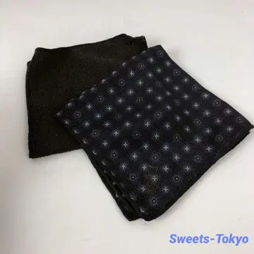 블랙 원단 패턴 브랜드 손수건 2개 세트 여성용 잡화