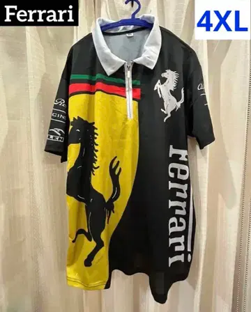 초레어 페라리 Ferrari 피케 셔츠 블랙/옐로우 컬러