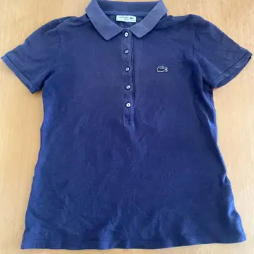 LACOSTE 네이비 피케 셔츠 38 L 사이즈 여성용