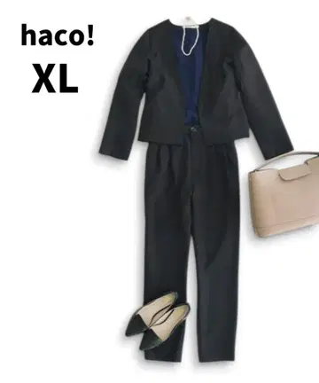 haco! [빅 사이즈] 허리 벨트 포함 포멀 셋업 XL 블랙