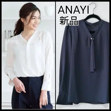 [ 새상품 ] ANAYI 아나이 조젯 펄 보타이 블라우스