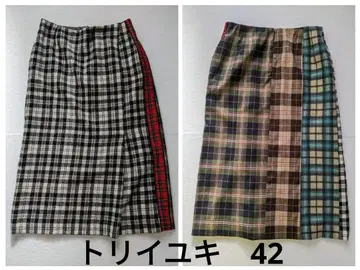 TORII YUKI 체크 무늬 타이트 스커트
