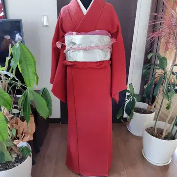 이로무지 빨간색 하나몬 오동나무 실버 은색 오비 세트