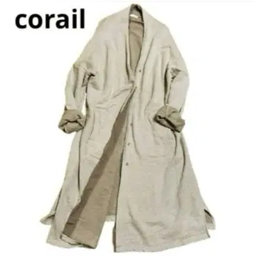 corail 코라이루 롱 코트 빅 사이즈 베이지 코디 건